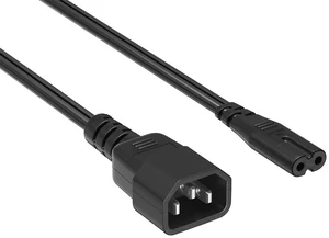 Cable Leader 6ft IEC C14 to IEC C7 Notebook Power Cord, 18 AWG, Black - Figure-8 AC Cord for Laptop, Printer & Electronics Cable Leader 6ft IEC C14 to IEC C7 Notebook Power Cord, 18 AWG, Black - Figure-8 AC Cord for Laptop, Printer & Electronics