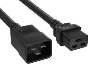 Cable Leader 4ft IEC C20 to C19 Heavy Duty Power Extension Cord, 12 AWG SJT 20A/250V, Black - Server Rack PDU Jumper Extension Cable, IEC 60320, UL Listed Cable Leader 4ft IEC C20 to C19 Heavy Duty Power Extension Cord, 12 AWG SJT 20A/250V, Black - Server Rack PDU Jumper Extension Cable, IEC 60320, UL Listed