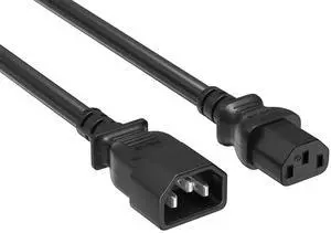 Cable Leader 15ft C13 to C14 Heavy Duty Power Extension Cord, 14AWG, 15A/250V, SJT, Black, UL Listed, for Server Rack & PDU Cable Leader 15ft C13 to C14 Heavy Duty Power Extension Cord, 14AWG, 15A/250V, SJT, Black, UL Listed, for Server Rack & PDU