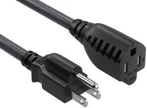 Cable Leader 15ft NEMA 5-15P to NEMA 5-15R Heavy Duty Power Extension Cord, 14AWG, 15A/125V, SJT, Black, UL Listed, for Server Rack & PDU Cable Leader 15ft NEMA 5-15P to NEMA 5-15R Heavy Duty Power Extension Cord, 14AWG, 15A/125V, SJT, Black, UL Listed, for Server Rack & PDU