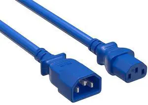 Cable Leader 7ft C13 to C14 Heavy Duty Power Extension Cord, 14AWG, 15A/250V, SJT, Blue, UL Listed, for Server Rack & PDU Cable Leader 7ft C13 to C14 Heavy Duty Power Extension Cord, 14AWG, 15A/250V, SJT, Blue, UL Listed, for Server Rack & PDU