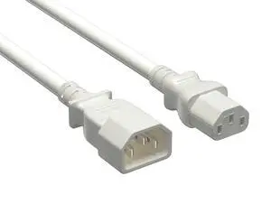 Cable Leader 2ft C13 to C14 Heavy Duty Power Extension Cord, 14AWG, 15A/250V, SJT, White, UL Listed, for Server Rack & PDU Cable Leader 2ft C13 to C14 Heavy Duty Power Extension Cord, 14AWG, 15A/250V, SJT, White, UL Listed, for Server Rack & PDU
