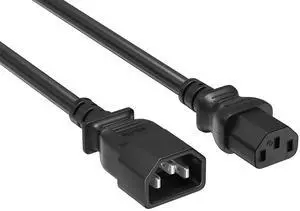 Cable Leader 4ft C13 to C14 Heavy Duty Power Extension Cord, 16AWG, 13A/250V, SJT, Black, UL Listed, for Server Rack & PDU Cable Leader 4ft C13 to C14 Heavy Duty Power Extension Cord, 16AWG, 13A/250V, SJT, Black, UL Listed, for Server Rack & PDU