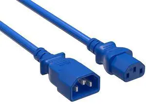Cable Leader 7ft C13 to C14 Heavy Duty Power Extension Cord, 18AWG, 10A/250V, SJT, Blue, UL Listed, for Server Rack & PDU Cable Leader 7ft C13 to C14 Heavy Duty Power Extension Cord, 18AWG, 10A/250V, SJT, Blue, UL Listed, for Server Rack & PDU