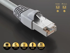 Cable Leader 3ft Cat5e Shielded Ethernet Cable / STP LAN Patch Cable, 1 Gigabit RJ45, 350MHz 24AWG Bare Copper, Gray, for Data Center, Server Room & PoE Cable Leader 3ft Cat5e Shielded Ethernet Cable / STP LAN Patch Cable, 1 Gigabit RJ45, 350MHz 24AWG Bare Copper, Gray, for Data Center, Server Room & PoE