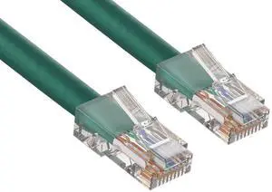 Cable Leader 15ft Cat5e Non-Booted Ethernet Cable / LAN Patch Cable, 1 Gigabit RJ45, 350MHz 24AWG Bare Copper UTP, Green, for Patch Panel, Data Center & High-Density Cable Leader 15ft Cat5e Non-Booted Ethernet Cable / LAN Patch Cable, 1 Gigabit RJ45, 350MHz 24AWG Bare Copper UTP, Green, for Patch Panel, Data Center & High-Density