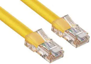 Cable Leader 100ft Cat5e Non-Booted Ethernet Cable / LAN Patch Cable, 1 Gigabit RJ45, 350MHz 24AWG Bare Copper UTP, Yellow, for Patch Panel, Data Center & High-Density Cable Leader 100ft Cat5e Non-Booted Ethernet Cable / LAN Patch Cable, 1 Gigabit RJ45, 350MHz 24AWG Bare Copper UTP, Yellow, for Patch Panel, Data Center & High-Density