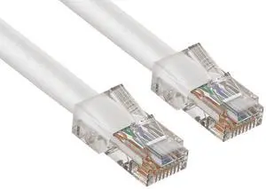 Cable Leader 1ft Cat5e Non-Booted Ethernet Cable / LAN Patch Cable, 1 Gigabit RJ45, 350MHz 24AWG Bare Copper UTP, White, for Patch Panel, Data Center & High-Density Cable Leader 1ft Cat5e Non-Booted Ethernet Cable / LAN Patch Cable, 1 Gigabit RJ45, 350MHz 24AWG Bare Copper UTP, White, for Patch Panel, Data Center & High-Density