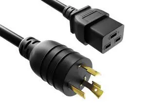 Cable Leader 8ft NEMA L6-20P to C19 Locking Power Cord, 12 AWG SJT 20A/250V, Black - Twist-Lock Server & PDU Power Cable, UL Listed Cable Leader 8ft NEMA L6-20P to C19 Locking Power Cord, 12 AWG SJT 20A/250V, Black - Twist-Lock Server & PDU Power Cable, UL Listed