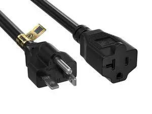 Cable Leader 25ft NEMA 5-20P to 5-20R Heavy Duty Power Extension Cord, 12 AWG SJT 20A/125V, Black - 3 Prong Grounded Indoor Extension Cable for Computer, Appliance & Equipment, UL Listed Cable Leader 25ft NEMA 5-20P to 5-20R Heavy Duty Power Extension Cord, 12 AWG SJT 20A/125V, Black - 3 Prong Grounded Indoor Extension Cable for Computer, Appliance & Equipment, UL Listed