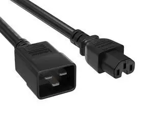 Cable Leader 1ft IEC C20 to C15 Heavy Duty Power Cord, 14 AWG SJT 15A/250V, Black - Server Rack PDU Power Cord for High-Power Equipment, UL Listed Cable Leader 1ft IEC C20 to C15 Heavy Duty Power Cord, 14 AWG SJT 15A/250V, Black - Server Rack PDU Power Cord for High-Power Equipment, UL Listed