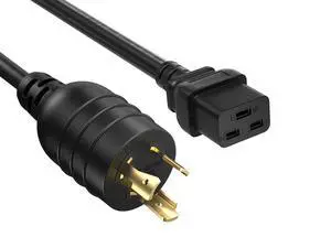 Cable Leader 15ft NEMA L5-20P to C19 Heavy Duty Power Cord, 12 AWG SJT 20A/125V, Black - Locking Server & PDU Power Cable, UL Listed Cable Leader 15ft NEMA L5-20P to C19 Heavy Duty Power Cord, 12 AWG SJT 20A/125V, Black - Locking Server & PDU Power Cable, UL Listed
