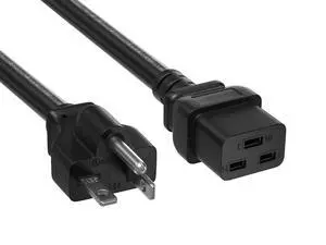 Cable Leader 8ft NEMA 5-20P to C19 Heavy Duty Power Cord, 12 AWG SJT 20A/125V, Black - 20A Computer, Server & Equipment Power Cord, UL Listed Cable Leader 8ft NEMA 5-20P to C19 Heavy Duty Power Cord, 12 AWG SJT 20A/125V, Black - 20A Computer, Server & Equipment Power Cord, UL Listed