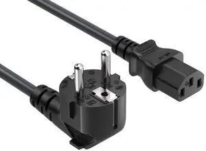 Cable Leader 6ft Europe CEE 7/7 to IEC C13 Power Cord, 18 AWG 10A/250V, Black - Europe Mains Power Cable for Computer, Monitor & Equipment Cable Leader 6ft Europe CEE 7/7 to IEC C13 Power Cord, 18 AWG 10A/250V, Black - Europe Mains Power Cable for Computer, Monitor & Equipment