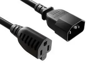 Cable Leader 6ft IEC C14 to NEMA 5-15R Power Adapter Cord, 18 AWG SJT 10A/125V, Black - Run a US 3-Prong Device from a PDU or C13/C14 Source, UL Listed Cable Leader 6ft IEC C14 to NEMA 5-15R Power Adapter Cord, 18 AWG SJT 10A/125V, Black - Run a US 3-Prong Device from a PDU or C13/C14 Source, UL Listed