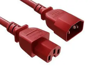 Cable Leader 3ft IEC C14 to C15 Heavy Duty PDU Power Cord, 14 AWG SJT 15A/250V, Red - Server Rack Jumper Cable for Network Switches & Hot Equipment, UL Listed Cable Leader 3ft IEC C14 to C15 Heavy Duty PDU Power Cord, 14 AWG SJT 15A/250V, Red - Server Rack Jumper Cable for Network Switches & Hot Equipment, UL Listed