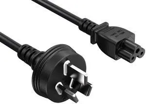 Cable Leader 6ft AS3112 to C5 Laptop Power Cord, 18 AWG, Black - Australia/NZ Cloverleaf AC Cord for Notebook & Electronics Cable Leader 6ft AS3112 to C5 Laptop Power Cord, 18 AWG, Black - Australia/NZ Cloverleaf AC Cord for Notebook & Electronics