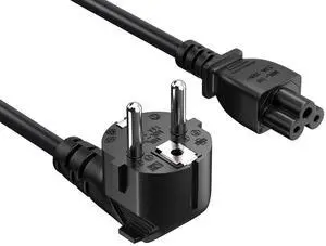Cable Leader 6ft CEE 7/7 to C5 Laptop Power Cord, AWG, Black - Europe (Schuko) Cloverleaf AC Cord for Notebook & Electronics Cable Leader 6ft CEE 7/7 to C5 Laptop Power Cord, AWG, Black - Europe (Schuko) Cloverleaf AC Cord for Notebook & Electronics