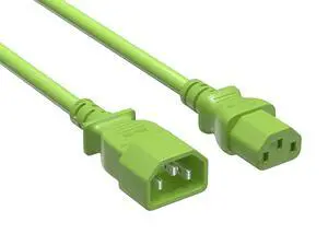 Cable Leader 3ft IEC C14 to C13 Power Extension Cord, 18 AWG SJT 10A/250V, Green - Server Rack PDU Jumper Extension Cable, IEC 60320, UL Listed Cable Leader 3ft IEC C14 to C13 Power Extension Cord, 18 AWG SJT 10A/250V, Green - Server Rack PDU Jumper Extension Cable, IEC 60320, UL Listed