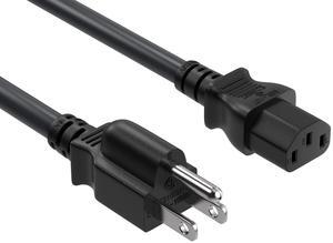 Cable Leader 1ft Universal AC Power Cord NEMA 5-15P to C13 18AWG, Black