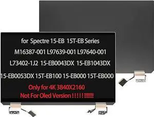 M16387-001 L97639-001 L97640-001 LCD Screen Replacement for HP SPECTRE x360 15-eb 15-EB0043DX 15-EB1043DX 15-EB0053DX 15T-EB100 15-EB000 15T-EB000 Display Cover + Hinge Assembly