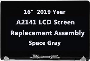 16" LCD Screen Replacement for MacBook pro A2141 EMC 3347 Retina True Tone 2019 LCD Screen Replacement Display Assembly MVVL2LL/A MVVM2LL/A 661-14200(Space Gray)