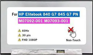 LCD Screen Replacement for HP Elitebook 840 G7 845 G7 PN M07092-001 M07093-001 Non-Touch Matte Display Panel 14" FHD 1080P 30 pin 60Hz