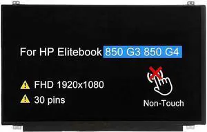 LCD Non-Touch Screen Replacement for HP Elitebook 850 G3 850 G4 30 pins 60HZ FHD Display Panel