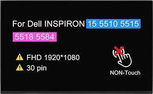 LCD Replacement for Dell INSPIRON 15 5510 5515 5518 5584 FHD 30 pin Non-Touch Screen Display Panel