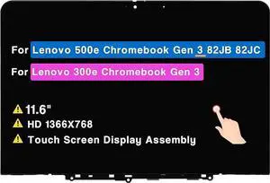 Screen Replacement for Lenovo 500e ChroMebook Gen 3 82JB 82JC 82JB0000US 82JB0001US 82JB0002US 82JB000WUS LCD Touch Screen Display Assembly  HD 1366x768 5D11C95886 5D11M35206