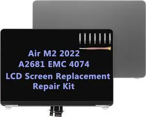 NUOLAISUN Screen Replacement 13.6" for MacBook Air M2 2022 A2681 EMC 4074 LCD Screen Display Complete Top Assembly (Space Gray)