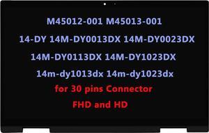 M45012-001 M45013-001 14" LCD Replacement for HP Pavilion x360 14-DY 14M-DY0013DX 14M-DY0023DX 14M-DY0113DX 14M-DY1023DX 14m-dy1013dx 14m-dy1023dx LCD Touch Screen Replacement Assembly Display