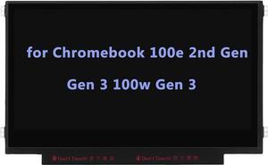 11.6" Screen Replacement for Lenovo 100e Chromebook 2nd Gen/Gen 3 100w Gen 3 81QB 81M8 81MA 82Q3 82J7 82J8 82UY 82V0 82HY 82J0 LCD LED Display Panel 1366x768 30 Pin (Side Brackets Non Touch)