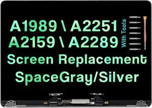 Screen Replacement for MacBook Pro A2251 A2289 A2159 A1989 2018-2020 Retina LCD Display Assembly EMC 3301 EMC 3214 EMC 3358 EMC 3348 EMC 3456(Space Gray)