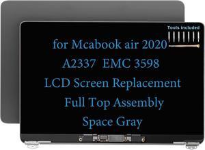 13" Screen Replacement for MacBook Air M1 2020 A2337 EMC 3598 MGN93 MGND3 MGN73 MGNA3 MGNE3 Display Full LCD Screen Complete Full Top Assembly Kit (Space Gray)