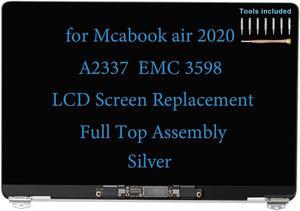 13" Screen Replacement for MacBook Air M1 2020 A2337 EMC 3598 MGN93 MGND3 MGN73 MGNA3 MGNE3 Display Full LCD Screen Complete Full Top Assembly Kit (Silver)