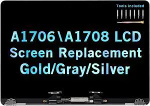 LCD Replacement for MacBook Pro A1708 A1706 Late 2016 Mid 2017 EMC 3071 EMC 3163 EMC 3164 Retina Full LCD LED Screen Assembly Display 661-05095 661-05096 (Silver)
