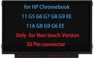 11.6" Screen Replacement for HP Chromebook 11 G3 G4 EE G5 G6 G7 G9 EE 11A G8 EE, ProBook 11 G2, Stream 11 Pro G3 Series LCD LED Display Panel WXGA HD 30 Pin EDP Side Brackets Non Touch
