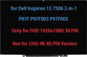 NUOLAISUN 15.6" LCD Replacement for Dell Inspiron 15 7506 2-in-1 P97F P97F003 P97F005 Touch Screen Digitizer LED Display Assembly with Bezel FHD (30pin Connector)