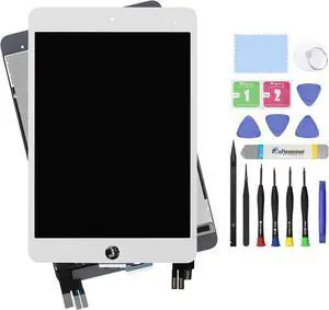 NUOLAISUN 7.9" LCD Screen Replacement for iPad Mini 5 A2133 A2125 A2126 A2124 Display LCD Assembly and Glass Touch Digitizer Premium Repair Kit + Sleep/Wake Sensor (White)
