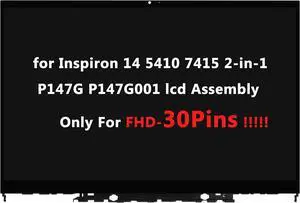 Replacement for Dell Inspiron 14 5410 7415 2-in-1 P147G P147G001 14.0" FHD LCD Display Touch Screen Digitizer Assembly Bezel Touch Control Board (Only for 30Pin) Black