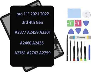 NUOLAISUN 11" LCD Screen Replacement for iPad Pro 11 2021 3rd 4th Gen A2377 A2459 A2301 A2460 2022 A2435 A2761 A2762 A2759 Display OLED LCD Assembly Touch Digitizer + Repair Kit