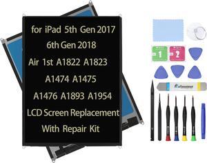 NUOLAISUN 9.7" Compatible with iPad 5 (5th Gen) 2017 A1822 A1823 A1474 A1475 A1476 2018 6 6th Gen A1893 A1954 LCD Screen Replacement Display + Repair Kit