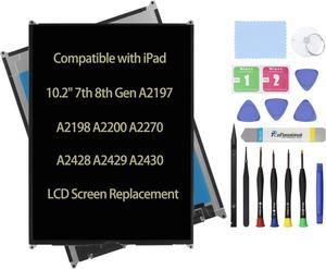 LCD Screen Replacement Compatible with iPad 10.2 7th 8th Gen A2197 A2198 A2200 A2270 A2428 A2429 A2430 Display LCD Screen Replacement Assembly Panel Premium Repair Kit