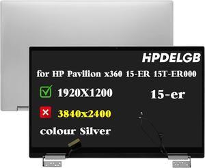 Replacement for HP Pavilion x360 15-ER 15T-ER000 15-er0010nr 15-ER0056CL 15-er0051nr M45118-001 M45119-001 1920 x 1080 FHD IPS LCD Touch Screen Digitizer Assembly Silver