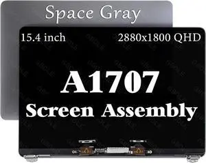 A1707 Screen Replacement 15.4" for MacBook Pro A1707 Late 2016 Mid 2017 EMC 3072 3162 LCD Screen Assembly Display 661-06375 661-08030 (Space Gray)