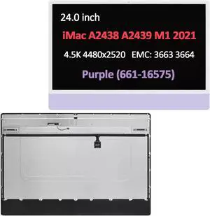 4.5K LCD Screen Display Assembly for iMac A2438 A2439 24" M1 2021 EMC 3663 3664 Purple