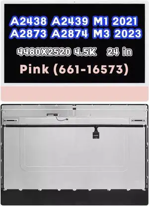For iMac 24" 2021 M1 A2438 A2439 4.5K LCD Screen Replacement EMC 3663 3664 Pink