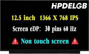 Replacement for LP125WH2 SPT1 LP125WH2-SPT1 LP125WH2(SP)(T1) LCD Screen Screen Display Panel 12.5" 1366x768 HD 60HZ Non-Touch
