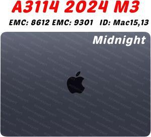 A3114 M3 Screen Replacement for MacBook Air A3114 M2 EMC 8612 Retina 2024 MRYQ3 MXD23 MXD3 MXD43 Full LCD Screen Display Assembly (Midnight)